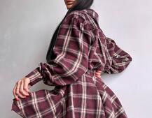 Комплект: сорочка + спідниця у клітинку  Комплект: сорочка + спідниця у клітинку  | PUSHKA SHOP