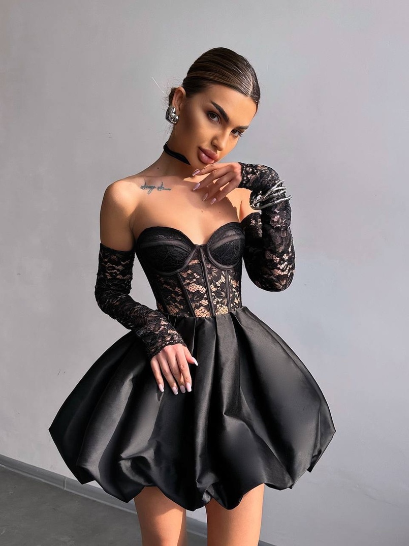 Комплект : мереживний корсет  з чашечками+ спідниця балон  | PUSHKA SHOP