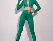 Костюм:  легінси та топ з шнурівкою зі страз Костюм:  легінси та топ з шнурівкою зі страз | PUSHKA SHOP