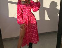 Улюблена сукня-міді зі шнурівкою на талії  Улюблена сукня-міді зі шнурівкою на талії  | PUSHKA SHOP