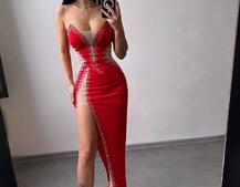 Сукня міді декорована стразами   | PUSHKA SHOP