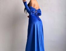 Оксамитова сукня максі декорована стразами  Ручна робота  | PUSHKA SHOP