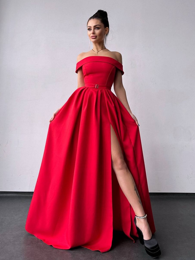 Сукня максі з відкритими плечима  Сукня максі з відкритими плечима  | PUSHKA SHOP