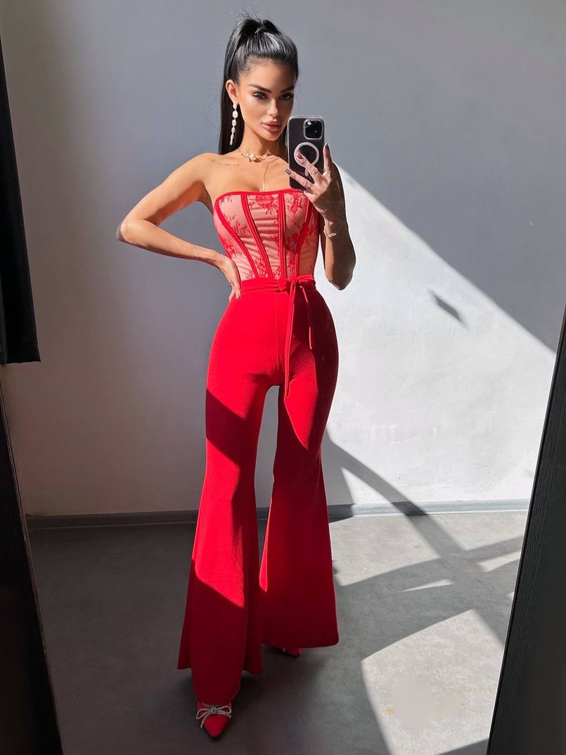 Комплект: піджак + комбінезон кльош  Комплект: піджак + комбінезон кльош  | PUSHKA SHOP