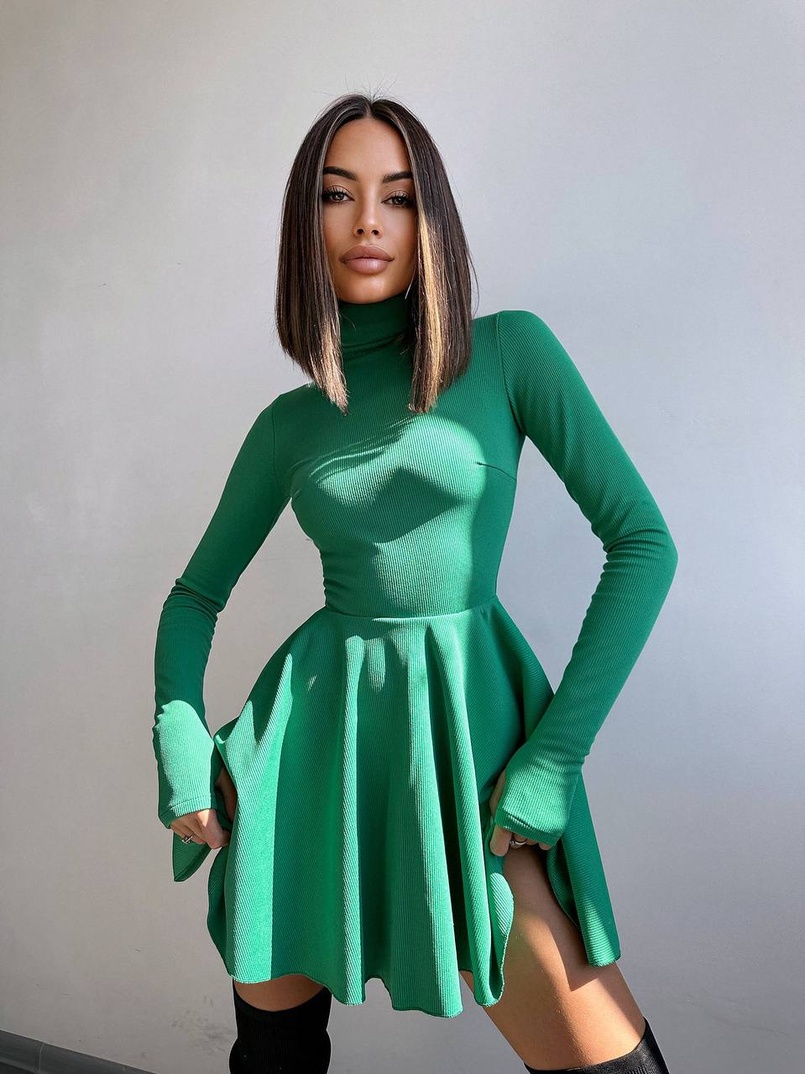 Сукня міні зі спідницею-сонцем  | PUSHKA SHOP