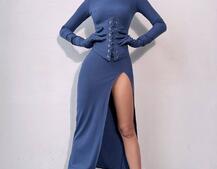 Комплект: трикотажне плаття- міді + корсет + рукавички Комплект: трикотажне плаття- міді + корсет + рукавички | PUSHKA SHOP