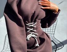 Тепле затишне худі over-size на флісі + корсет на шнурівці Можна носити з корсетом та без | PUSHKA SHOP