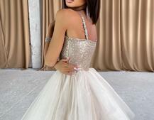 Платье-бюстье с пайетками и пышной фатиновой юбкой   | PUSHKA SHOP