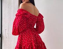 Сукня в горошок на ґудзиках з воланами  Сукня в горошок на ґудзиках з воланами  | PUSHKA SHOP