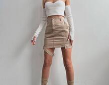 Комплект: коттонова  спідниця + топ з філіжанками  Комплект: коттонова  спідниця + топ з філіжанками  | PUSHKA SHOP