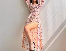 Сукня міді з квітковим принтом  Сукня міді з квітковим принтом  | PUSHKA SHOP