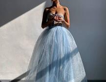 Комплект: корсет бюстьє декорований стразами + пишна спідниця максі  Ручна робота  Комплект: корсет бюстьє декорований стразами + пишна спідниця максі  Ручна робота  | PUSHKA SHOP