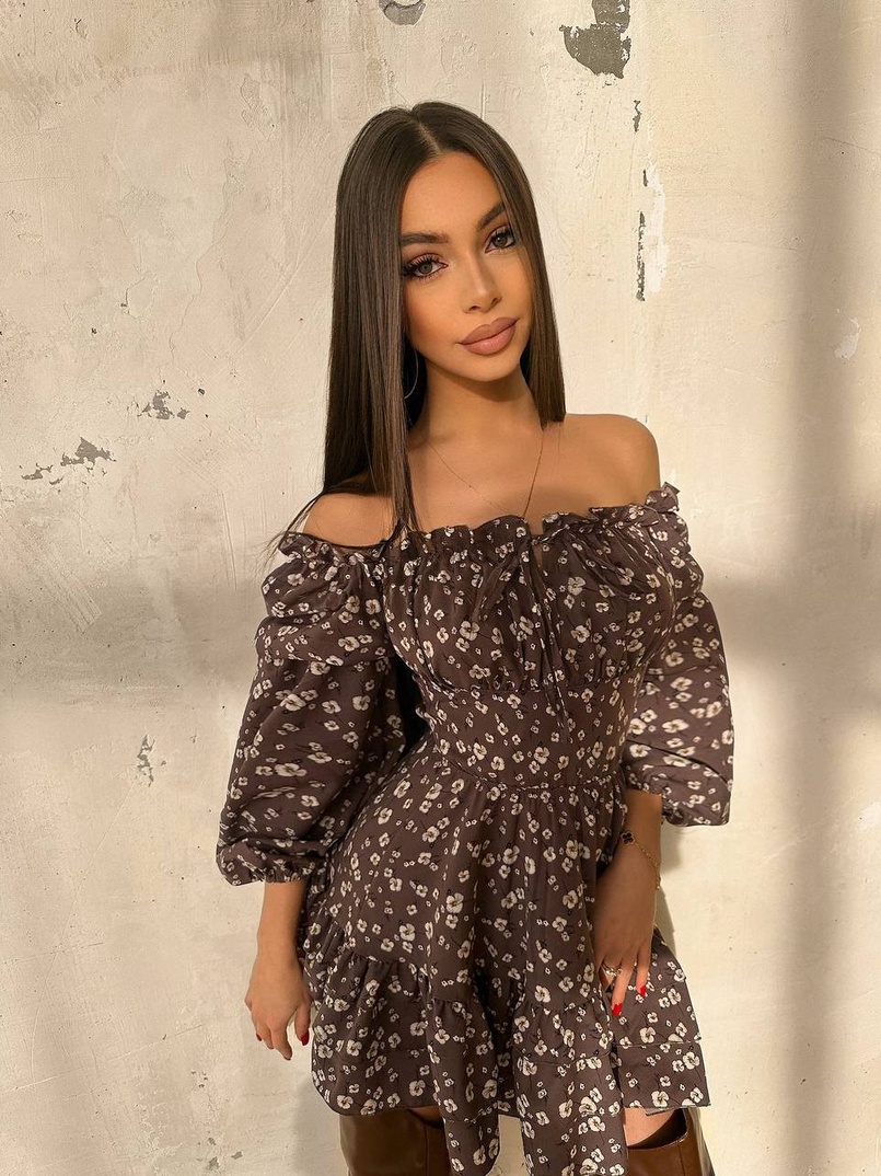 Сукня з воланами та шнурівкою  по спинці | PUSHKA SHOP