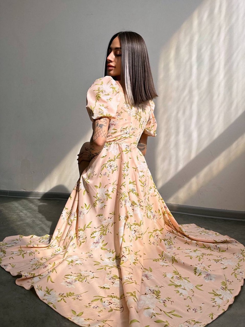 Сукня- міді  з квітковим принтом Сукня- міді  з квітковим принтом | PUSHKA SHOP