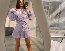 Сукня з квітковим принтом декорована мереживом    Сукня з квітковим принтом декорована мереживом    | PUSHKA SHOP