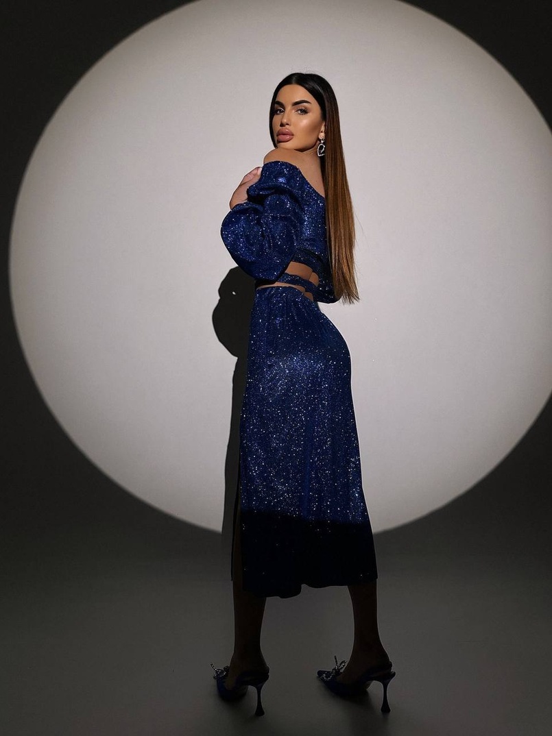 Сяючий комплект: топ  + спідниця  | PUSHKA SHOP