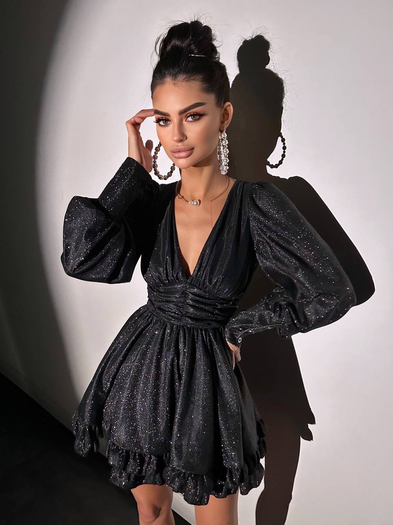 Сукня із пишною подвійною спідницею та драпіруванням  | PUSHKA SHOP