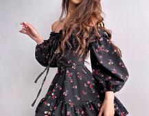 Сукня з квітковим принтом з воланами на ґудзиках  Сукня з квітковим принтом з воланами на ґудзиках  | PUSHKA SHOP