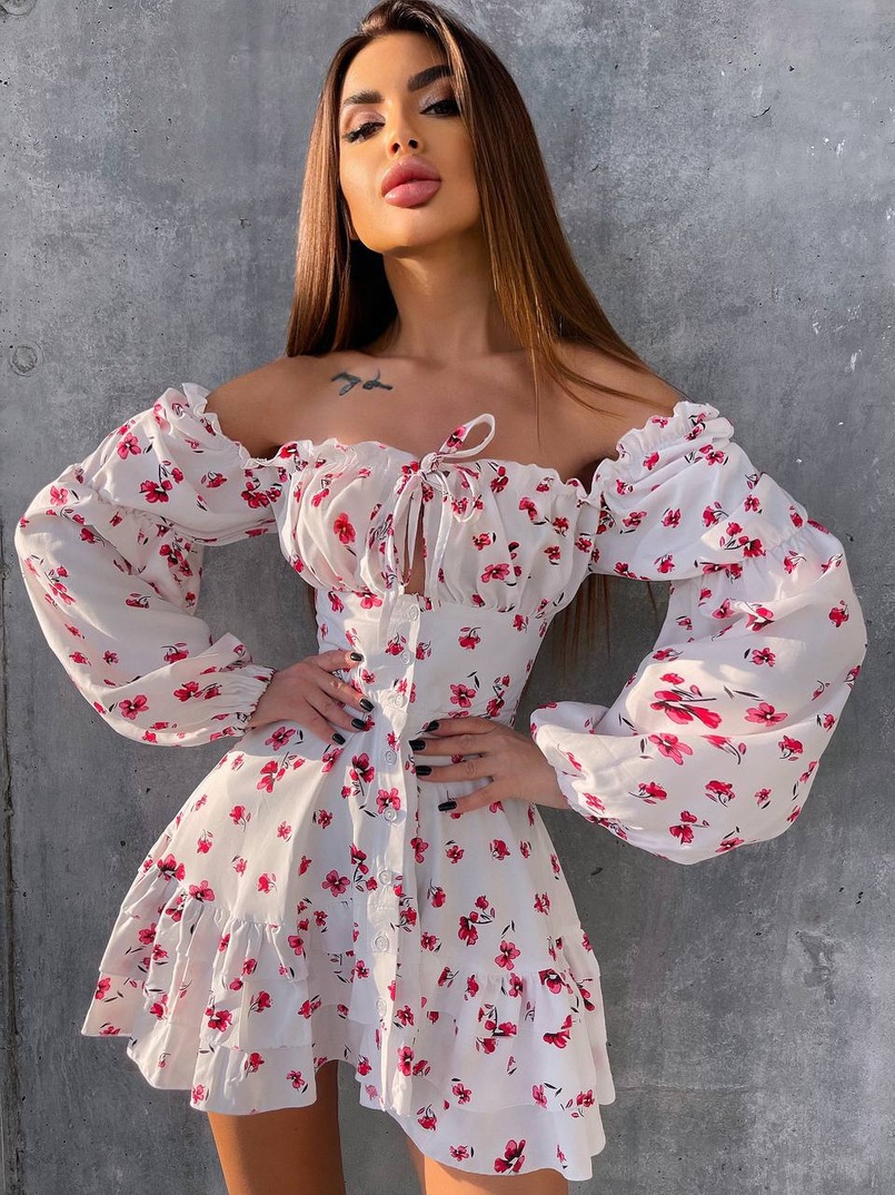 Сукня з воланами та шнурівкою  по спинці Сукня з воланами та шнурівкою  по спинці | PUSHKA SHOP