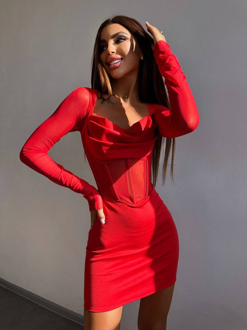 Сукня міні з філіжанками та елементами корсету  Сукня міні з філіжанками та елементами корсету  | PUSHKA SHOP