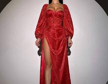 Сяючий комплект: корсет  + спідниця  максі з драпіруванням | PUSHKA SHOP