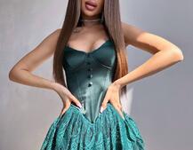 Атласний ромпер бюстьє  | PUSHKA SHOP