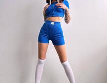 Комплект: топ на ґудзиках + велосипедки Комплект: топ на ґудзиках + велосипедки | PUSHKA SHOP