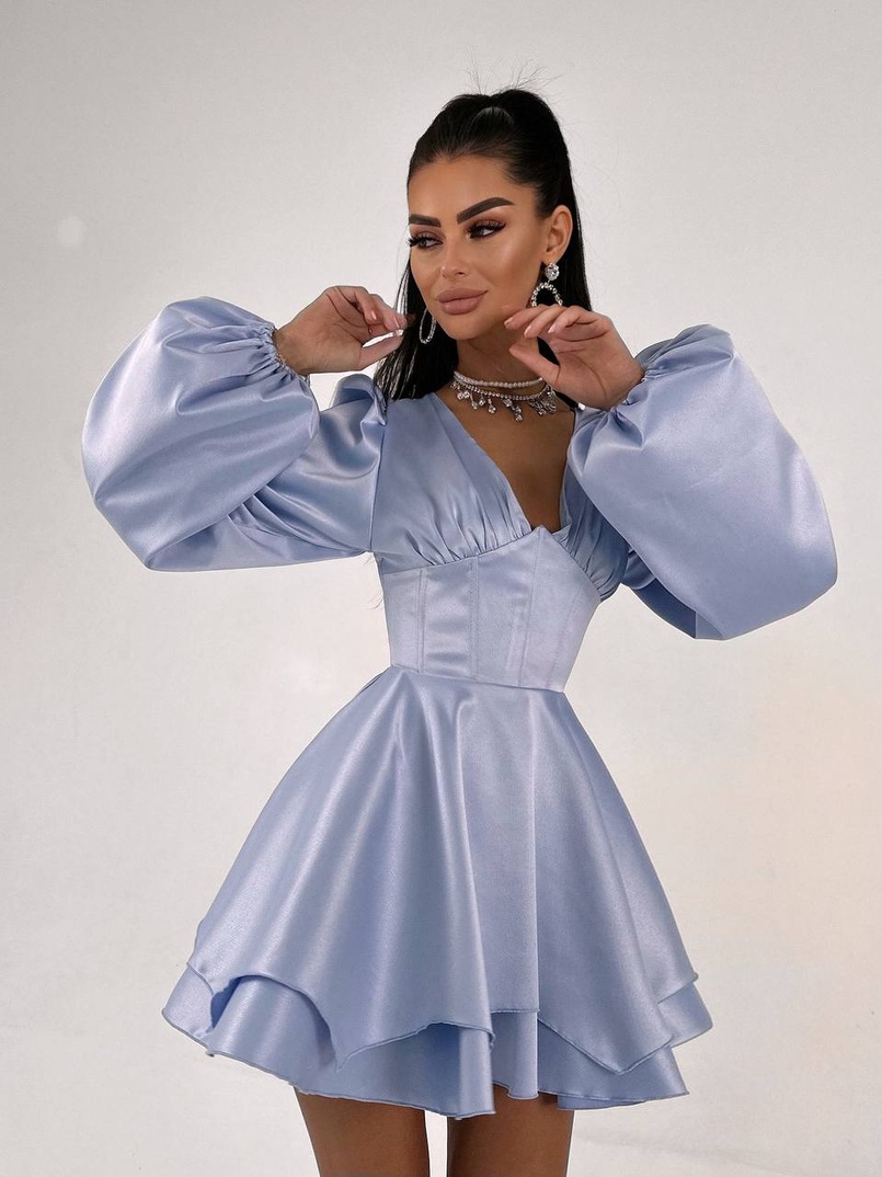 Атласна корсетна сукня  з пишною подвійною спідницею  Атласна корсетна сукня  з пишною подвійною спідницею  | PUSHKA SHOP