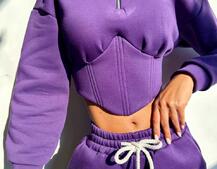 Комплект на флісі : худі з елементами корсету + штани  Комплект на флісі : худі з елементами корсету + штани  | PUSHKA SHOP