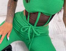 Трикотажный комплект: корсетный топ на косточках + леггинсы Трикотажный комплект: корсетный топ на косточках + леггинсы | PUSHKA SHOP