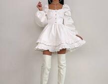 Корсетна сукня  з пишною подвійною спідницею та рюшами  | PUSHKA SHOP