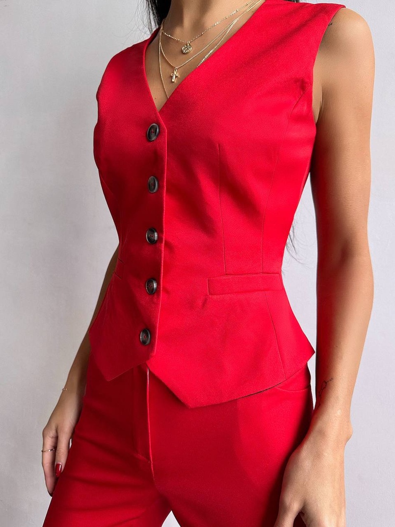 Костюм: піджак на підкладці, штани кльош+ жилет  Костюм: піджак на підкладці, штани кльош+ жилет  | PUSHKA SHOP