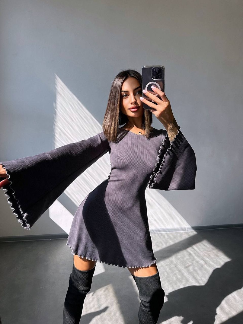 Трикотажна сукня зі шнурівкою на спинці    Трикотажна сукня зі шнурівкою на спинці    | PUSHKA SHOP