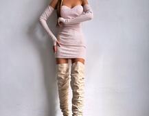 Трикотажна сукня міні з чашечками  | PUSHKA SHOP