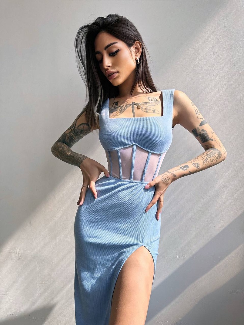 Сукня-міді  з елементами корсету   Сукня-міді  з елементами корсету   | PUSHKA SHOP