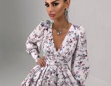 Сукня міні з пишною спідницею та драпіруванням на талії Сукня міні з пишною спідницею та драпіруванням на талії | PUSHKA SHOP