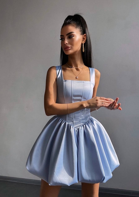 Атласна корсетна сукня міні  | PUSHKA SHOP