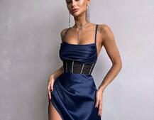 Комплект: корсет, декорований стразами + спідниця максі з драпіруванням  | PUSHKA SHOP