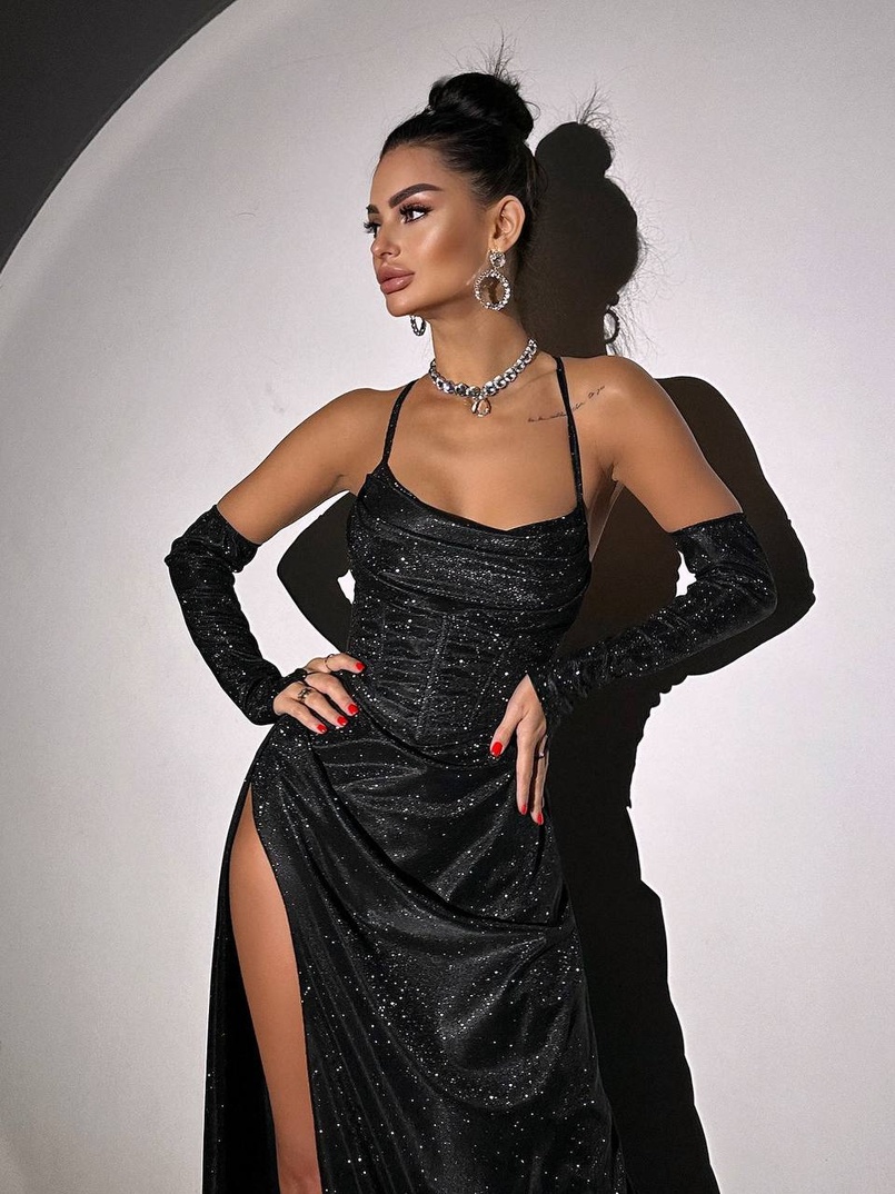 Сяючий комплект: корсет+ рукавички + спідниця максі Сяючий комплект: корсет+ рукавички + спідниця максі | PUSHKA SHOP