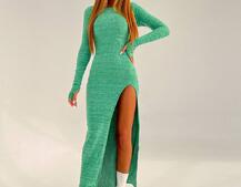 Трикотажна сукня міді зі шнурівкою на спинці Трикотажна сукня міді зі шнурівкою на спинці | PUSHKA SHOP