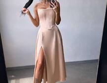 Корсетна сукня міді  | PUSHKA SHOP