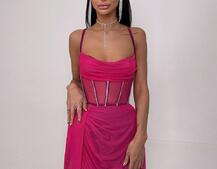 Комплект: корсет декорований стразами + спідниця максі  | PUSHKA SHOP