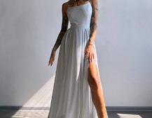 Сяюча сукня максі  зі шнурівкою на спинці Сяюча сукня максі  зі шнурівкою на спинці | PUSHKA SHOP