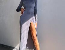 Оксамитова сукня з розрізом, декорована стразами. Оксамитова сукня з розрізом, декорована стразами. | PUSHKA SHOP