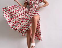 Сукня- міді  з принтом  Сукня- міді  з принтом  | PUSHKA SHOP