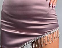 Атласний комплект, декорований бахромою зі страз Атласний комплект, декорований бахромою зі страз | PUSHKA SHOP