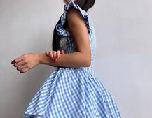 Сукня в клітинку декорована мереживом  Сукня в клітинку декорована мереживом  | PUSHKA SHOP