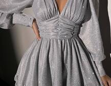 Сукня із пишною подвійною спідницею та драпіруванням  | PUSHKA SHOP