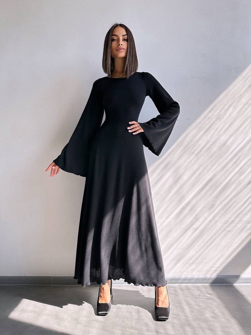 Трикотажна сукня зі шнурівкою на спинці    Трикотажна сукня зі шнурівкою на спинці    | PUSHKA SHOP