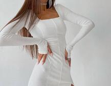 Платье-мини с квадратным вырезом  Платье-мини с квадратным вырезом  | PUSHKA SHOP